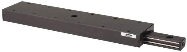 Parker - 142 Lb. Capacity, 10-32 Mount Hole, 9" Travel, Ball Bearing Slide Table - Single Axis, 10 Mounting Holes, 12" Long x 2.62" Wide x 1" High - Industrial Tool & Supply