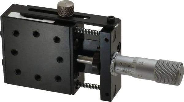 Parker - 25 Lb. Capacity, 6-32 Mount Hole, 1/2" Travel, Precision Ball Bearing Table with Center Drive - Single Axis, 8 Mounting Holes, 1-3/4" Long x 1-3/4" Wide x 3/4" High - Industrial Tool & Supply