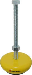 Gibraltar - 1,500 Lb Capacity, 5/8-11 Thread, Zinc Stud, Machine Socket Mount Leveling Mount - 8" Stud Length, 5" Base Diam, Elastomer Pad - Industrial Tool & Supply