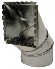 Made in USA - 7" ID Galvanized Duct Square Takeoff - 10" Long x 6-1/2" Wide, Standard Gage, 16 Piece - Industrial Tool & Supply