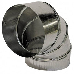 Made in USA - 18" ID Galvanized Duct Round Adjustable Elbow - 24 Gage, 1 Piece - Industrial Tool & Supply