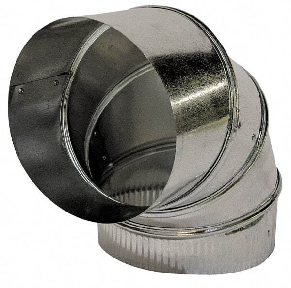 Made in USA - 12" ID Galvanized Duct Round Adjustable Elbow - 26 Gage, 4 Piece - Industrial Tool & Supply