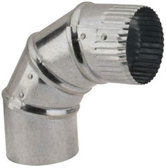 Made in USA - 3" ID Galvanized Duct Round Adjustable Elbow - Standard Gage, 30 Piece - Industrial Tool & Supply