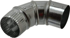 Made in USA - 3" ID Galvanized Duct Round Adjustable Elbow - 26 Gage, 30 Piece - Industrial Tool & Supply