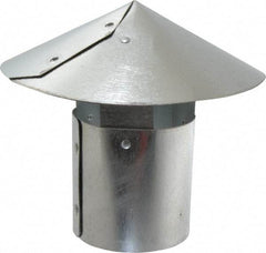 Made in USA - 3" ID Galvanized Duct Rain Cap - 28 Gage, 24 Piece - Industrial Tool & Supply