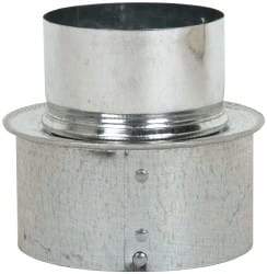 Made in USA - 4" ID Galvanized Duct Shortway Reducer without Crimp - Standard Gage, 35 Piece - Industrial Tool & Supply