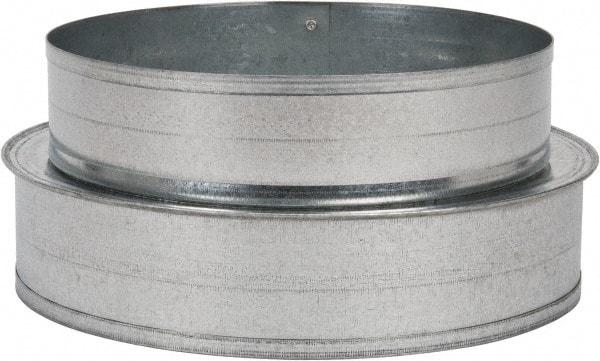 Made in USA - 8" ID Galvanized Duct Shortway Reducer without Crimp - Standard Gage, 24 Piece - Industrial Tool & Supply