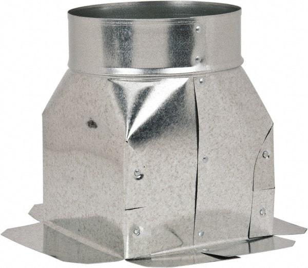 Made in USA - 6" ID Galvanized Duct Top Ceiling Box - 6" Long x 6" Wide, Standard Gage, 25 Piece - Industrial Tool & Supply