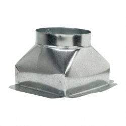 Made in USA - 8" ID Galvanized Duct Top Ceiling Box - 10" Long x 10" Wide x 7-3/4" High, Standard Gage, 12 Piece - Industrial Tool & Supply