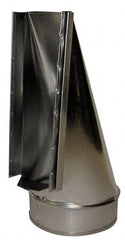 Made in USA - 6" ID Galvanized Duct End Stack Boot - 3-1/4" Long x 12" Wide, Standard Gage, 15 Piece - Industrial Tool & Supply