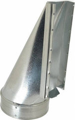 Made in USA - 6" ID Galvanized Duct End Stack Boot - 3-1/4" Long x 10" Wide, Standard Gage, 25 Piece - Industrial Tool & Supply