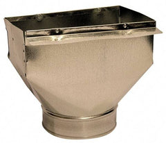 Made in USA - 6" ID Galvanized Duct Register Pan - 10" Long x 6" Wide, Standard Gage, 25 Piece - Industrial Tool & Supply