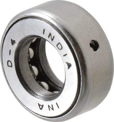 INA Bearing - 11/16" Inside x 1.344" Outside Diam, 9/16" Thick, Steel Ball Thrust Bearing - 6,700 Lbs. Static Capacity, 4,100 Max Pressure x Velocity - Industrial Tool & Supply