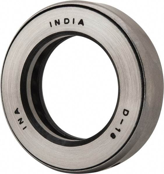 INA Bearing - 1-9/16" Inside x 2-19/32" Outside Diam, 5/8" Thick, Steel Ball Thrust Bearing - 18,300 Lbs. Static Capacity, 7,700 Max Pressure x Velocity - Industrial Tool & Supply