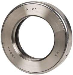 INA Bearing - 2" Inside x 3-11/32" Outside Diam, 13/16" Thick, Steel Ball Thrust Bearing - 29,000 Lbs. Static Capacity, 10,800 Max Pressure x Velocity - Industrial Tool & Supply