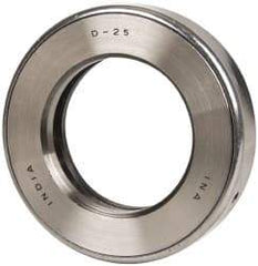 INA Bearing - 2" Inside x 3-11/32" Outside Diam, 13/16" Thick, Steel Ball Thrust Bearing - 29,000 Lbs. Static Capacity, 10,800 Max Pressure x Velocity - Industrial Tool & Supply