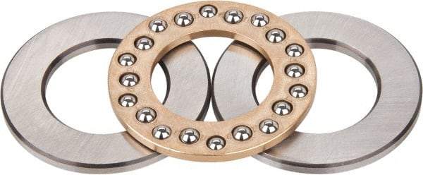 INA Bearing - 1-1/2" Inside x 2-19/32" Outside Diam, 5/8" Thick, Steel Ball Thrust Bearing - 1,340 Lbs. Static Capacity, 1,690 Max Pressure x Velocity - Industrial Tool & Supply