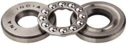 INA Bearing - 1/2" Inside x 1-7/32" Outside Diam, 9/16" Thick, Steel Ball Thrust Bearing - 3,750 Lbs. Static Capacity, 2,330 Max Pressure x Velocity - Industrial Tool & Supply