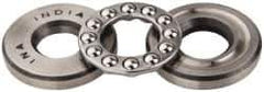INA Bearing - 1/2" Inside x 1-7/32" Outside Diam, 9/16" Thick, Steel Ball Thrust Bearing - 3,750 Lbs. Static Capacity, 2,330 Max Pressure x Velocity - Industrial Tool & Supply