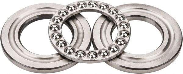 INA Bearing - 1-3/4" Inside x 3-3/32" Outside Diam, 13/16" Thick, Steel Ball Thrust Bearing - 14,000 Lbs. Static Capacity, 6,100 Max Pressure x Velocity - Industrial Tool & Supply