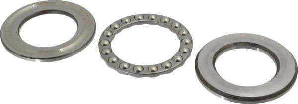 INA Bearing - 2" Inside x 3-11/32" Outside Diam, 13/16" Thick, Steel Ball Thrust Bearing - 22,600 Lbs. Static Capacity, 9,200 Max Pressure x Velocity - Industrial Tool & Supply