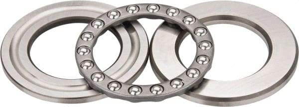 INA Bearing - 2-1/4" Inside x 3-23/32" Outside Diam, 13/16" Thick, Steel Ball Thrust Bearing - 22,600 Lbs. Static Capacity, 9,000 Max Pressure x Velocity - Industrial Tool & Supply