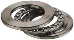 INA Bearing - 2-3/4" Inside x 4-15/32" Outside Diam, 1" Thick, Steel Ball Thrust Bearing - 44,500 Lbs. Static Capacity, 16,900 Max Pressure x Velocity - Industrial Tool & Supply