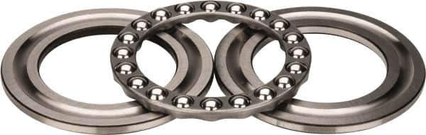 INA Bearing - 3" Inside x 4-23/32" Outside Diam, 1" Thick, Steel Ball Thrust Bearing - 44,500 Lbs. Static Capacity, 16,600 Max Pressure x Velocity - Industrial Tool & Supply