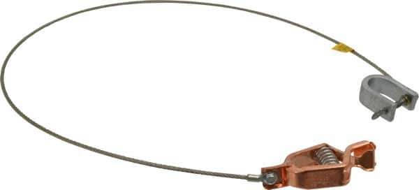 Hubbell Workplace - 19 AWG, 3 Ft., Alligator Clip, C-Clamp, Grounding Cable with Clamps - Noninsulated, Federal Specification A-A-59466-010 - Industrial Tool & Supply