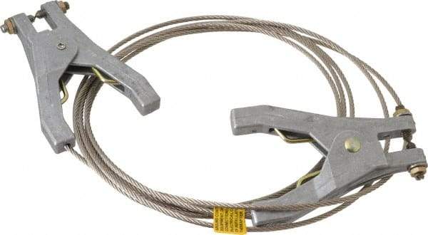 Hubbell Workplace - 19 AWG, 10 Ft., Hand Clamp, Grounding Cable with Clamps - Noninsulated, Includes 2 Hand Clamps - Industrial Tool & Supply