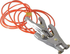 Hubbell Workplace - 19 AWG, 10 Ft., Hand Clamp, Grounding Cable with Clamps - Orange, Includes 2 Hand Clamps - Industrial Tool & Supply