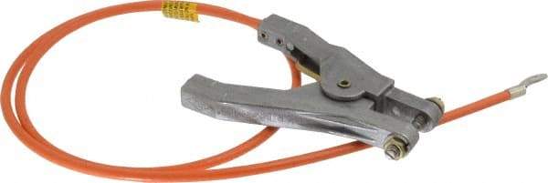 Hubbell Workplace - 19 AWG, 3 Ft., Hand Clamp, Terminal, Grounding Cable with Clamps - Orange - Industrial Tool & Supply