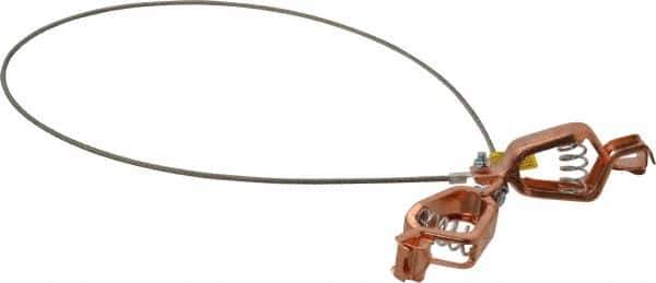 Hubbell Workplace - 19 AWG, 3 Ft., Alligator Clip, Grounding Cable with Clamps - Noninsulated, Includes 2 Alligator Clips, Federal Specification A-A-59466-010 - Industrial Tool & Supply