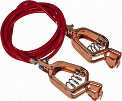 Hubbell Workplace - 19 AWG, 5 Ft., Alligator Clip, Grounding Cable with Clamps - Noninsulated, Includes 2 Alligator Clips, Federal Specification A-A-59466-010 - Industrial Tool & Supply