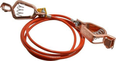 Hubbell Workplace - 19 AWG, 5 Ft., Alligator Clip, Grounding Cable with Clamps - Orange, Includes 2 Alligator Clips, Federal Specification A-A-59466-010 - Industrial Tool & Supply