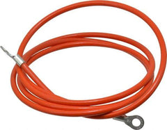 Hubbell Workplace - 19 AWG, 5 Ft., Terminal, Grounding Cable with Clamps - Orange, Includes (2) 1/4 Inch Terminals - Industrial Tool & Supply