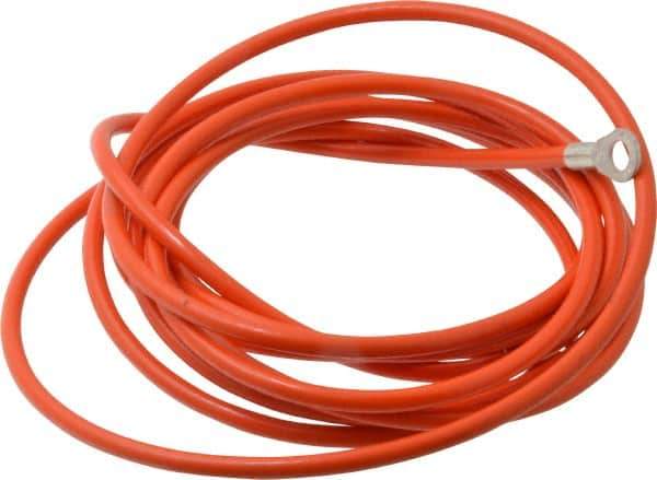 Hubbell Workplace - 19 AWG, 10 Ft., Terminal, Grounding Cable with Clamps - Orange, Includes (2) 1/4 Inch Terminals - Industrial Tool & Supply