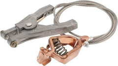 Hubbell Workplace - 19 AWG, 5 Ft., Alligator Clip, Hand Clamp, Grounding Cable with Clamps - Noninsulated, Federal Specification A-A-59466-010 - Industrial Tool & Supply