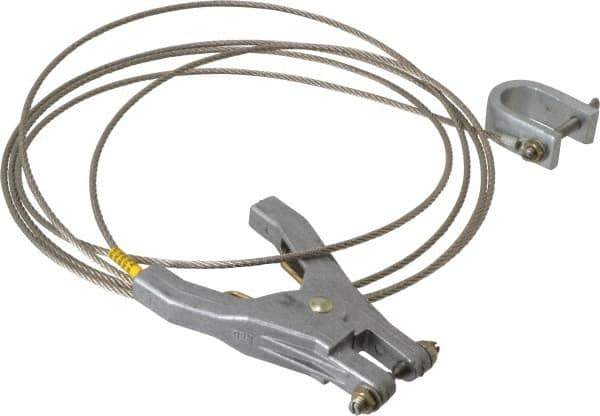 Hubbell Workplace - 19 AWG, 10 Ft., C-Clamp, Hand Clamp, Grounding Cable with Clamps - Noninsulated - Industrial Tool & Supply