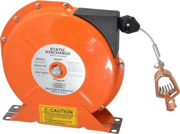 Hubbell Workplace - 1/8 Inch x 50 Ft. Stranded Cable Grounding Reel - Spring Driven Reel - Industrial Tool & Supply