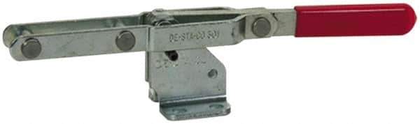 De-Sta-Co - 450 Lb Capacity, Horizontal, U-Bar, Flanged Base, Stainless Steel Pull Action Latch Clamp - 4" Drawing Movement, 8.33" OAL, Straight Handle - Industrial Tool & Supply
