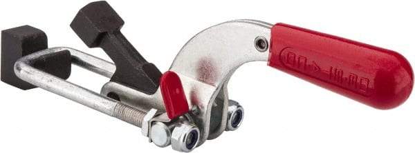 De-Sta-Co - 4,000 Lb Capacity, Horizontal, U Hook, Weldable Base, Carbon Steel Pull Action Latch Clamp - 3-1/2" Drawing Movement, 10.19" OAL, Threaded U Hook, Straight Handle - Industrial Tool & Supply