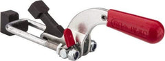 De-Sta-Co - 4,000 Lb Capacity, Horizontal, U Hook, Weldable Base, Carbon Steel Pull Action Latch Clamp - 3-1/2" Drawing Movement, 10.19" OAL, Threaded U Hook, Straight Handle - Industrial Tool & Supply