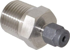 Parker - 1/8" OD, Stainless Steel Male Connector - 7/8" Hex, Comp x MNPT Ends - Industrial Tool & Supply
