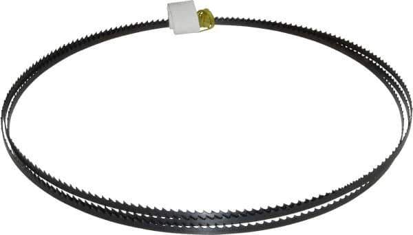 Starrett - 6 TPI, 7' 9-1/2" Long x 1/4" Wide x 0.025" Thick, Welded Band Saw Blade - Carbon Steel, Toothed Edge, Raker Tooth Set, Flexible Back, Contour Cutting - Industrial Tool & Supply