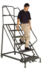 TRI-ARC - 150" 12 Step Ladder - Slope Ladder, 450 Lb Capacity, 120" Platform Height, 34" Base Width x 116" Depth, Perforated Tread - Industrial Tool & Supply