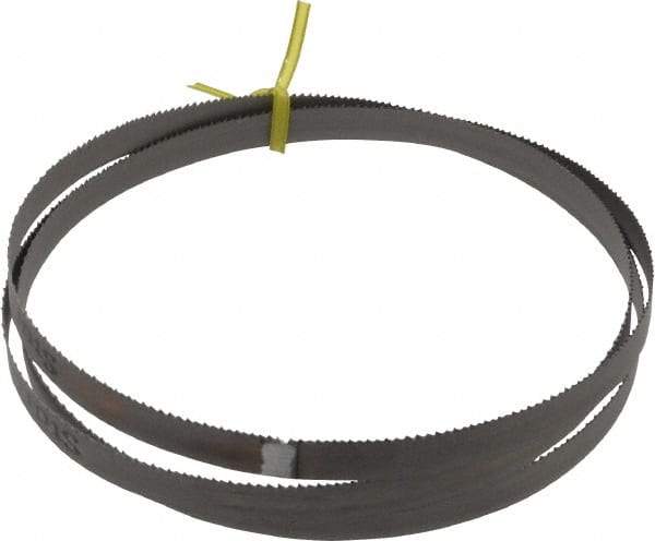 Starrett - 10 to 14 TPI, 5' 4-1/2" Long x 1/2" Wide x 0.025" Thick, Welded Band Saw Blade - Bi-Metal, Toothed Edge, Raker Tooth Set, Contour Cutting - Industrial Tool & Supply