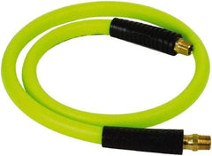 Legacy - 1/2" ID x 0.74" OD 4' Long Lead-In Whip Hose - FNPT x MNPT Swivel Ends, 300 Working psi, 140°, 3/8" Fitting, Green - Industrial Tool & Supply