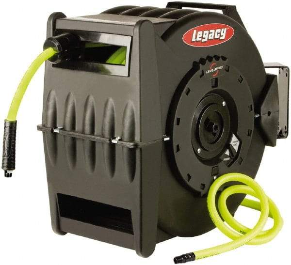 Legacy - 50' Spring Retractable Hose Reel - 300 psi, Hose Included - Industrial Tool & Supply