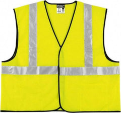 MCR Safety - Size 2XL High Visibility Lime General Purpose Vest - Hook & Loop Closure, 3 Pockets, Polyester - Industrial Tool & Supply